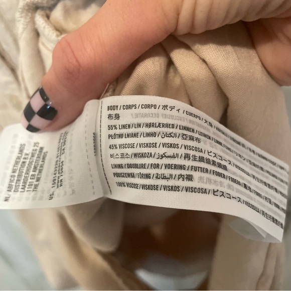 Abercrombie & Fitch Short Sleeve Linen Blend Utility Romper- Tan Khaki Size XS - Picture 7 of 9